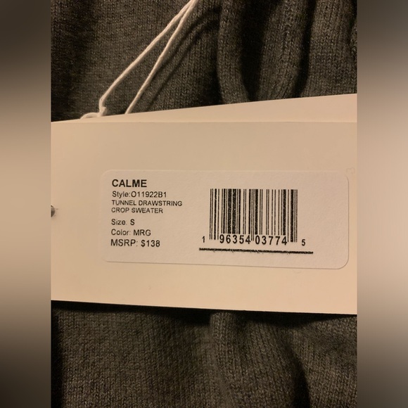 Johnny Was Calme Tunnel Neck Drawstring Crop Sweater in Grey size Small NWT - Picture 13 of 14